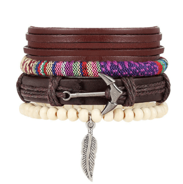 Fashion Beaded Leather Bracelets And Bracelets - Amazitshop