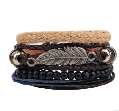 Fashion Beaded Leather Bracelets And Bracelets - Amazitshop