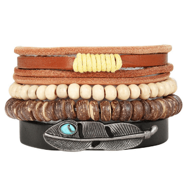 Fashion Beaded Leather Bracelets And Bracelets - Amazitshop