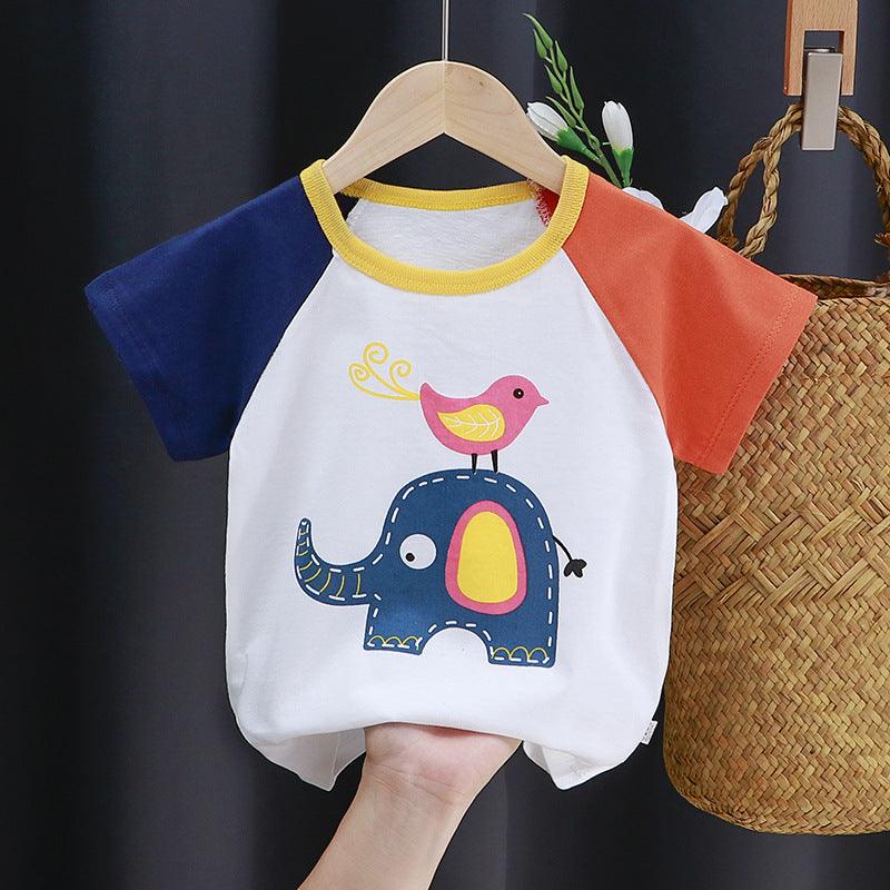 Fashion Cartoon Print Children's Cotton Short Sleeve - Amazitshop