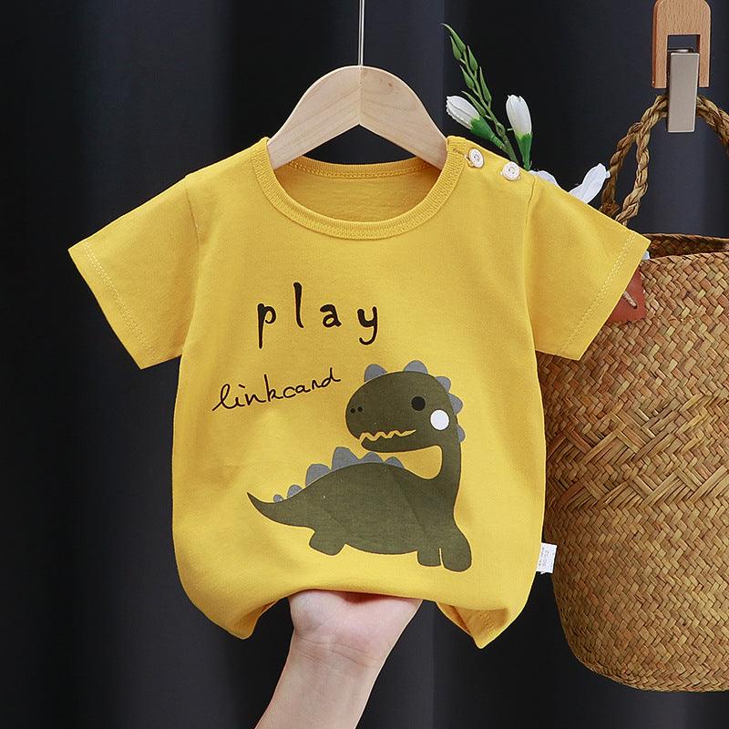 Fashion Cartoon Print Children's Cotton Short Sleeve - Amazitshop