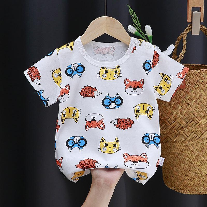 Fashion Cartoon Print Children's Cotton Short Sleeve - Amazitshop