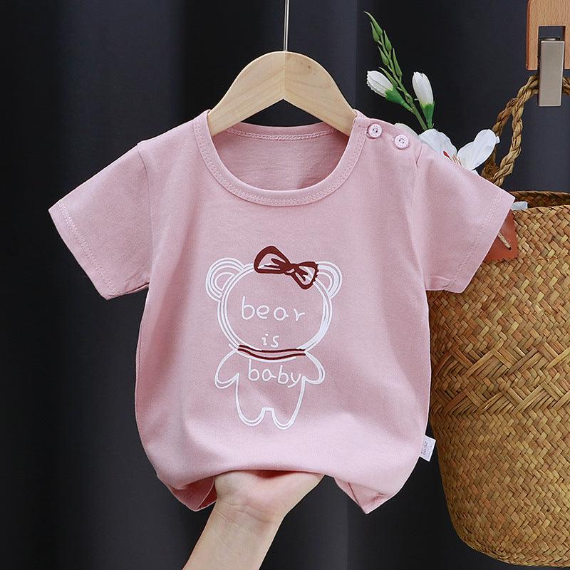Fashion Cartoon Print Children's Cotton Short Sleeve - Amazitshop