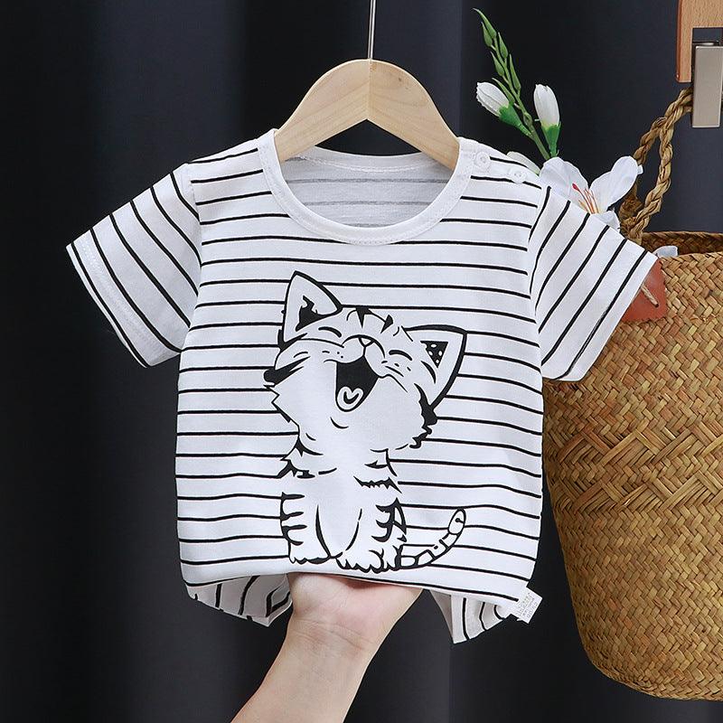 Fashion Cartoon Print Children's Cotton Short Sleeve - Amazitshop