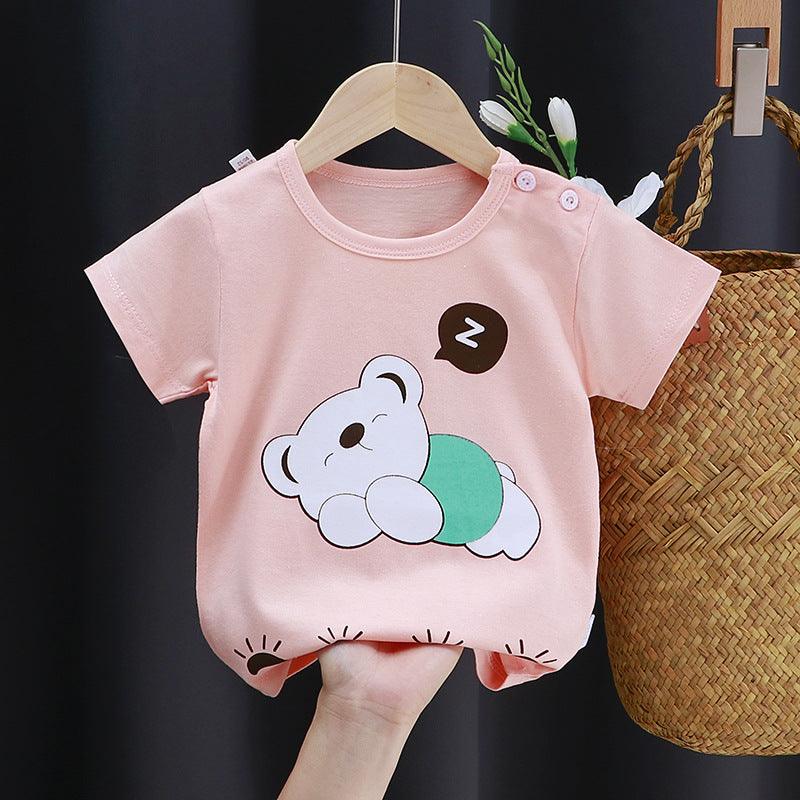 Fashion Cartoon Print Children's Cotton Short Sleeve - Amazitshop