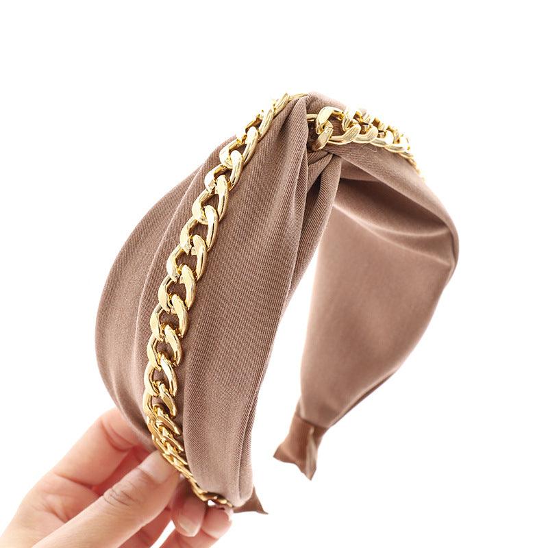Fashion Chain Cross - knotted Headband Hair Accessory - Amazitshop