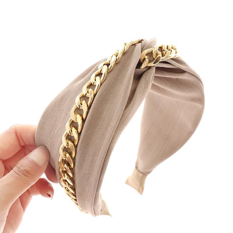 Fashion Chain Cross - knotted Headband Hair Accessory - Amazitshop