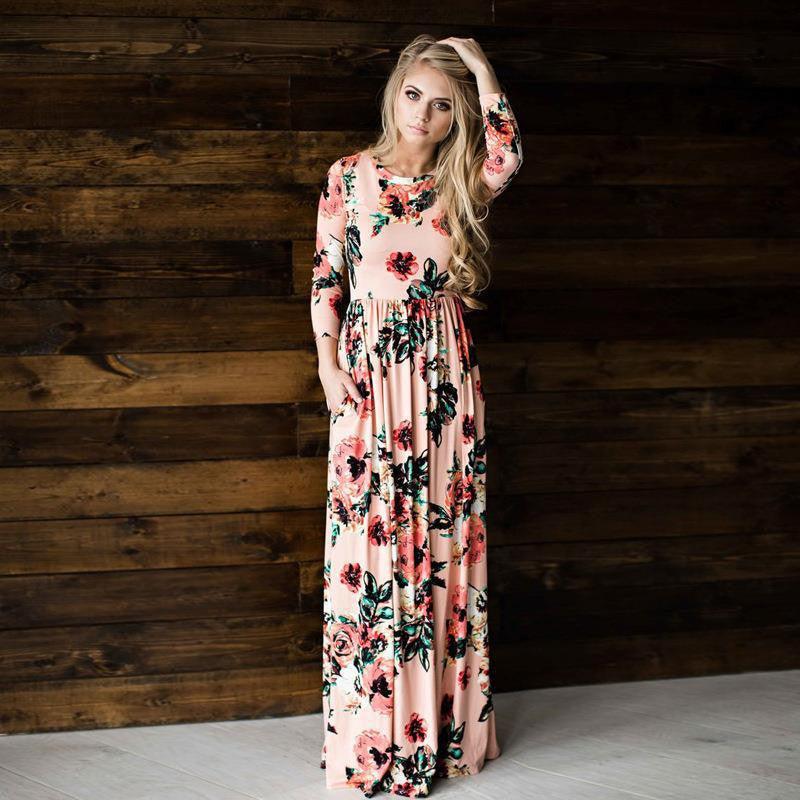 Fashion Dresses Women Printed Party Gown Ladies - Amazitshop