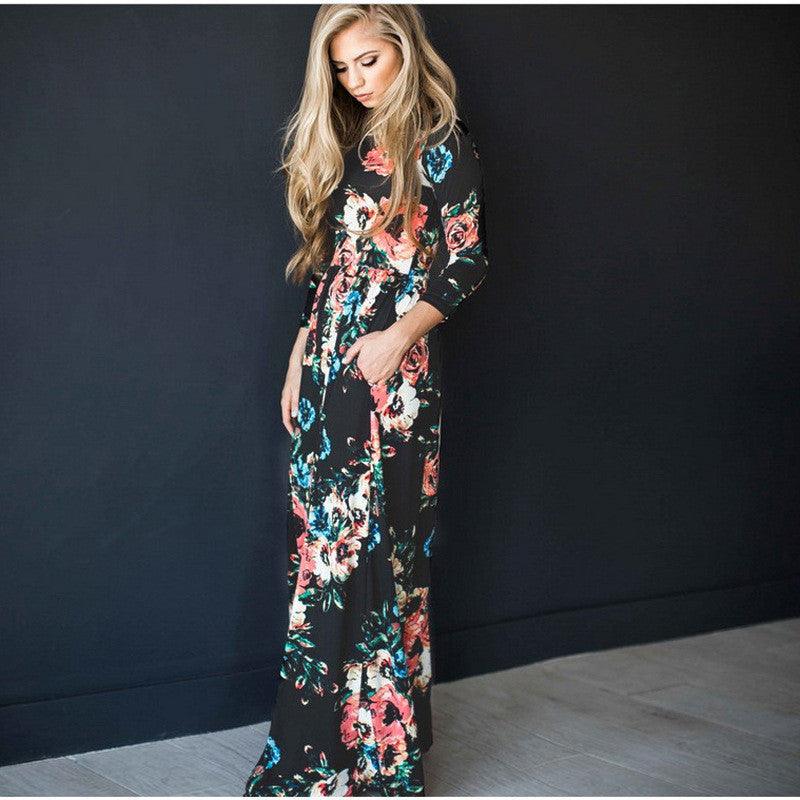 Fashion Dresses Women Printed Party Gown Ladies - Amazitshop