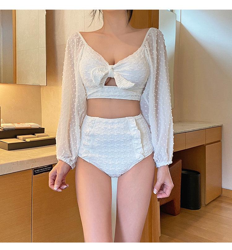Fashion Lace Long Sleeve Sunscreen Bikini - Amazitshop