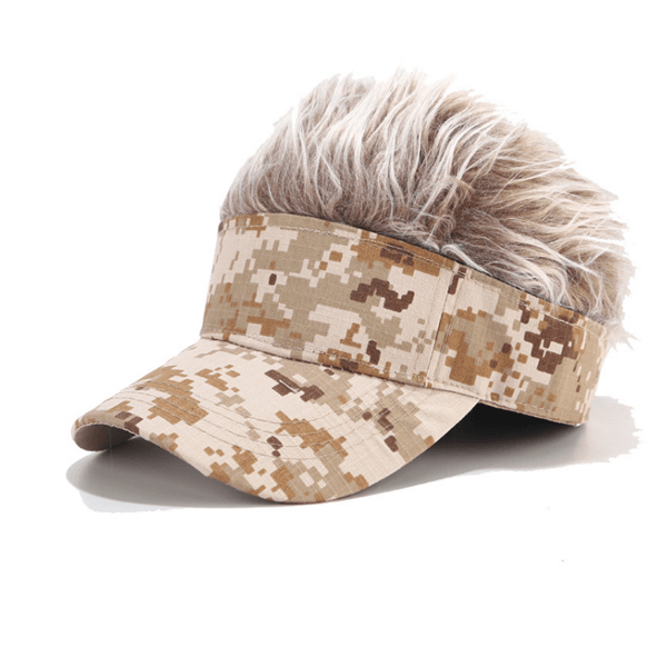 Fashion Men Women Casual Concise Sunshade Adjustable Camo Sun Visor Baseball Hat Spiked Hairs Wig Golf Caps Gorra Hombre Bone - Amazitshop