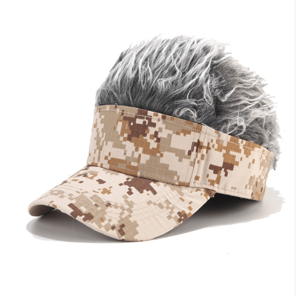 Fashion Men Women Casual Concise Sunshade Adjustable Camo Sun Visor Baseball Hat Spiked Hairs Wig Golf Caps Gorra Hombre Bone - Amazitshop