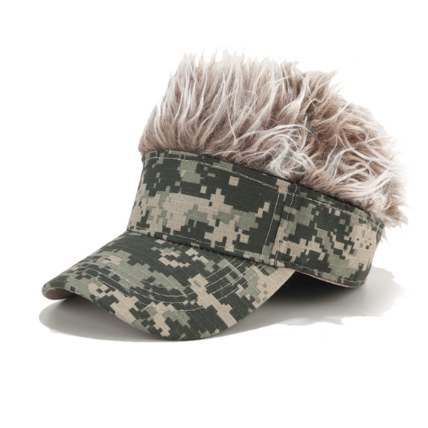 Fashion Men Women Casual Concise Sunshade Adjustable Camo Sun Visor Baseball Hat Spiked Hairs Wig Golf Caps Gorra Hombre Bone - Amazitshop