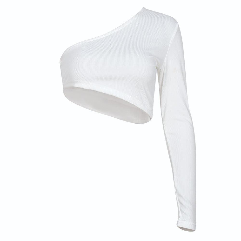 Fashion One Side Sleeve Top Women - Amazitshop