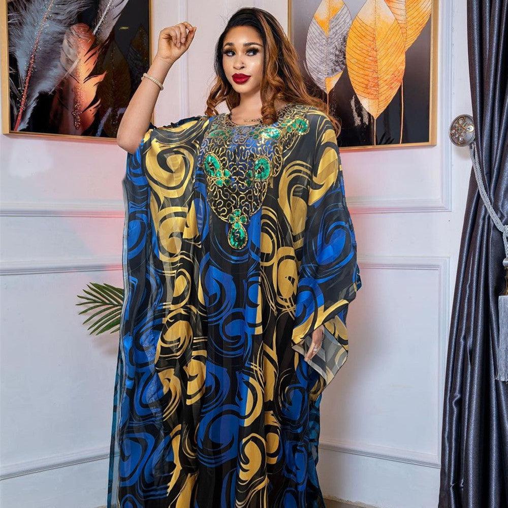 Fashion Printed Robe Dress Women - Amazitshop