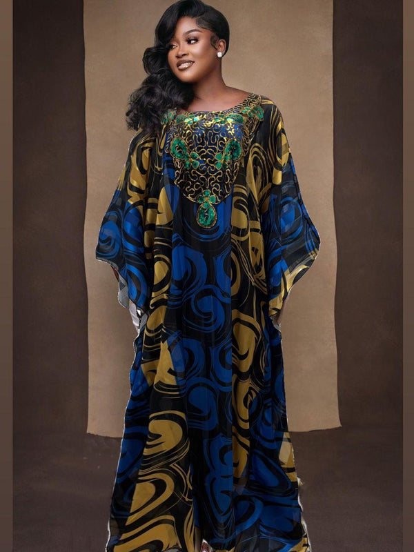 Fashion Printed Robe Dress Women - Amazitshop