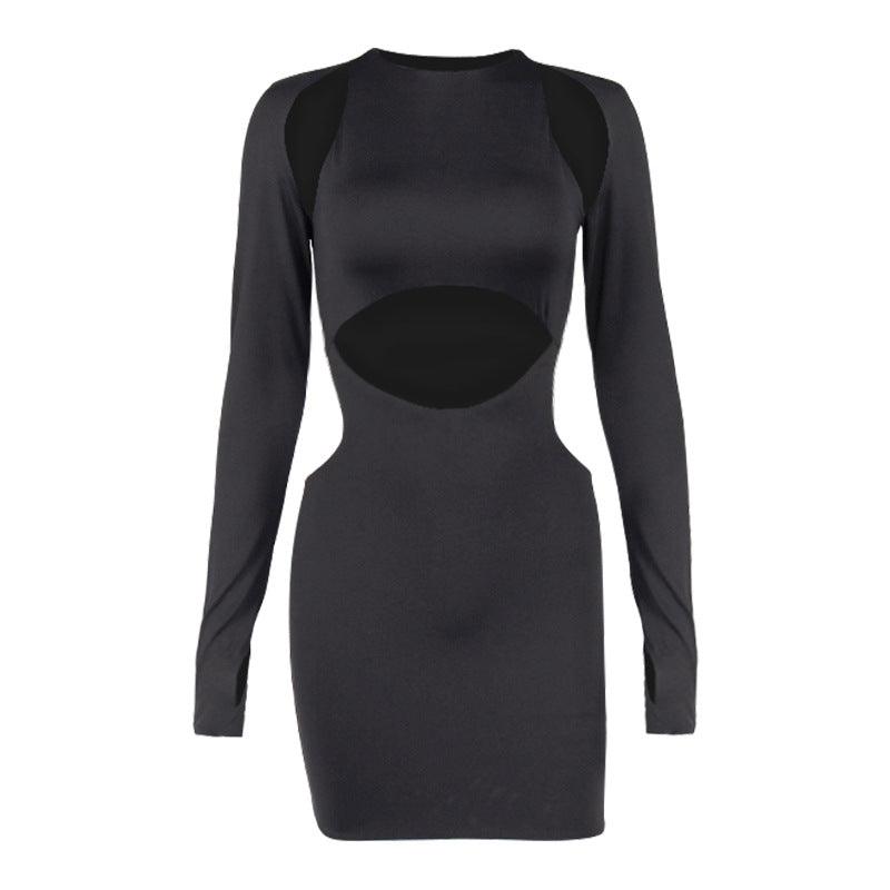 Fashion Solid Color Hollow Out Waist Bag Hip Skirt European And American Dresses - Amazitshop