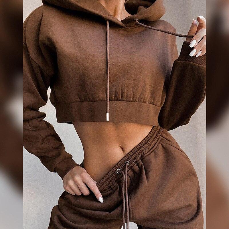Fashion Winter Tracksuit Hoodie and Sweatpants Sports Set - Amazitshop