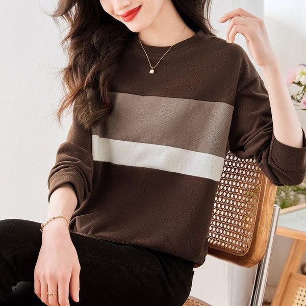 Fashionable All - matching Simple Daily Casual Sweatshirt Women - Amazitshop