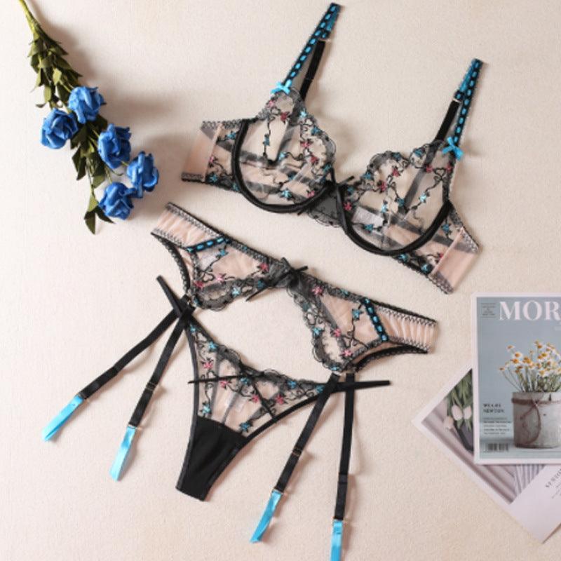 Fashionable Lace Embroidered Underwear With Pure Desire - Amazitshop