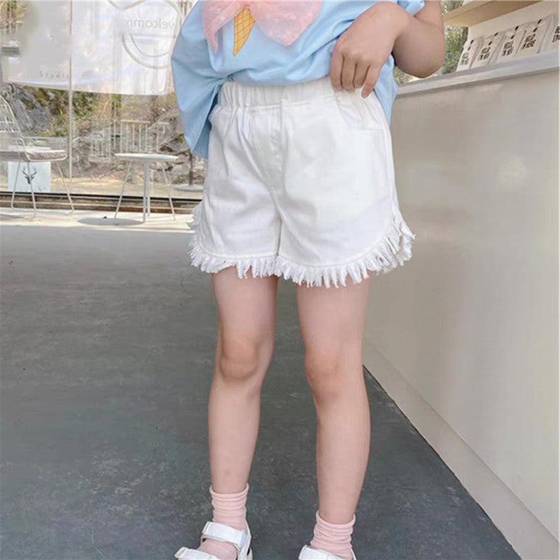 Fashionable Summer Denim Color Shorts For Big Kids - Amazitshop