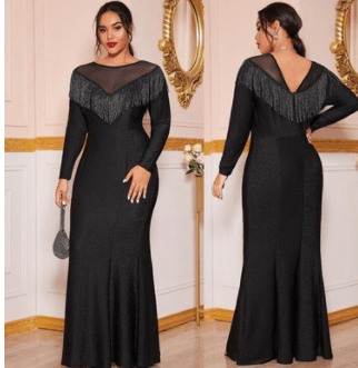 Fat Women Plus Size Evening Party Prom Long Dress Dresses - Amazitshop