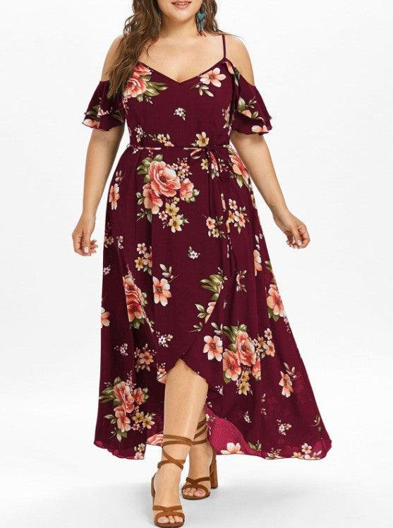 Fat Women s Summer Plus Size Loose Beach Long Dress Skirt - Amazitshop