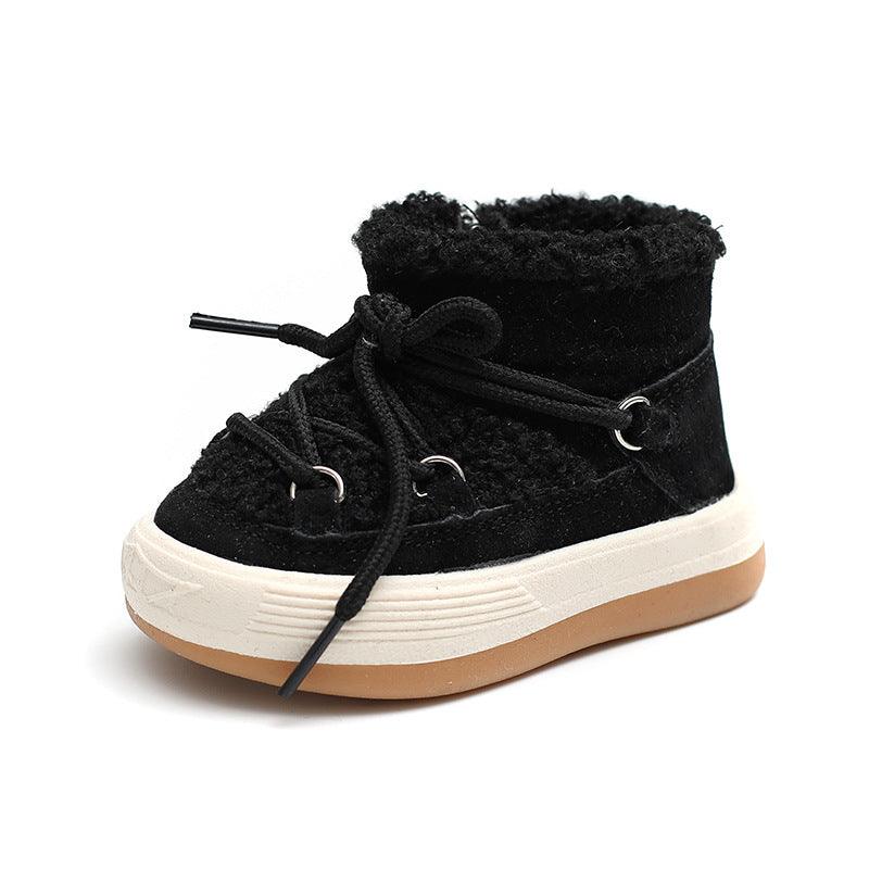 Female Baby Toddler Shoes High - top Boys Snow Boots Plus Velvet To Keep Warm Babies - Amazitshop