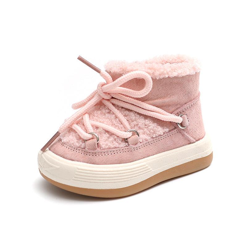 Female Baby Toddler Shoes High - top Boys Snow Boots Plus Velvet To Keep Warm Babies - Amazitshop