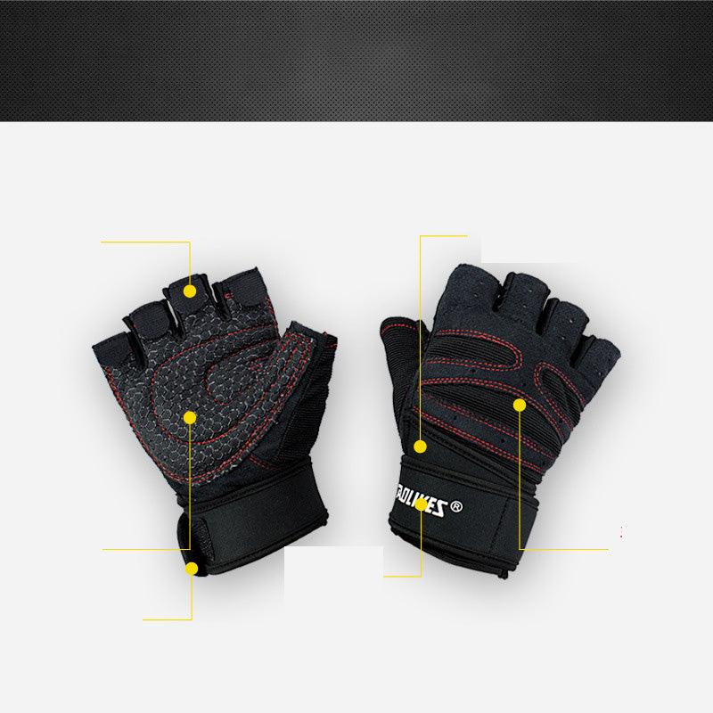 Fitness Gloves Men And Women Exercise Equipment Dumbbell Exercise Weightlifting Half - Finger Gloves Training Gym Breathable Non - Slip - Amazitshop