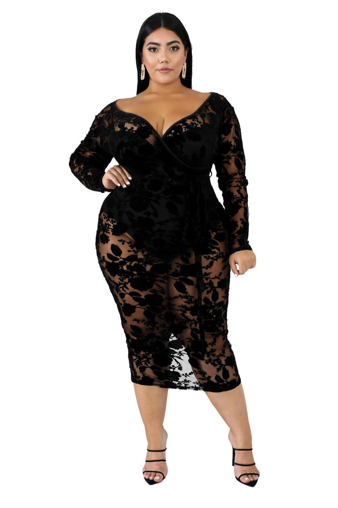Flocking Fat Lady Dress - Amazitshop