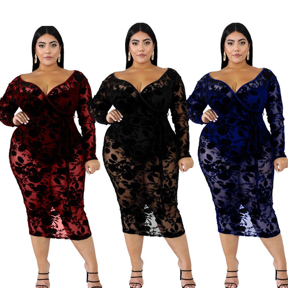 Flocking Fat Lady Dress - Amazitshop