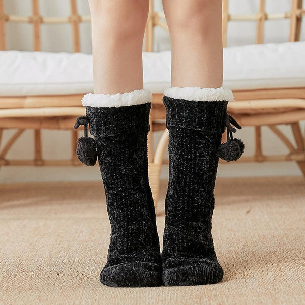 Floor Socks Snow Socks Home Warm With Velvet Leg Warmer Confinement Slippers Socks - Amazitshop