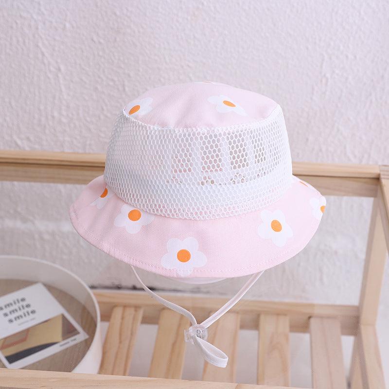 Floral Baby Bucket Hat Kids Accessories Mesh Summer Children Cap for Girls Baby - Amazitshop