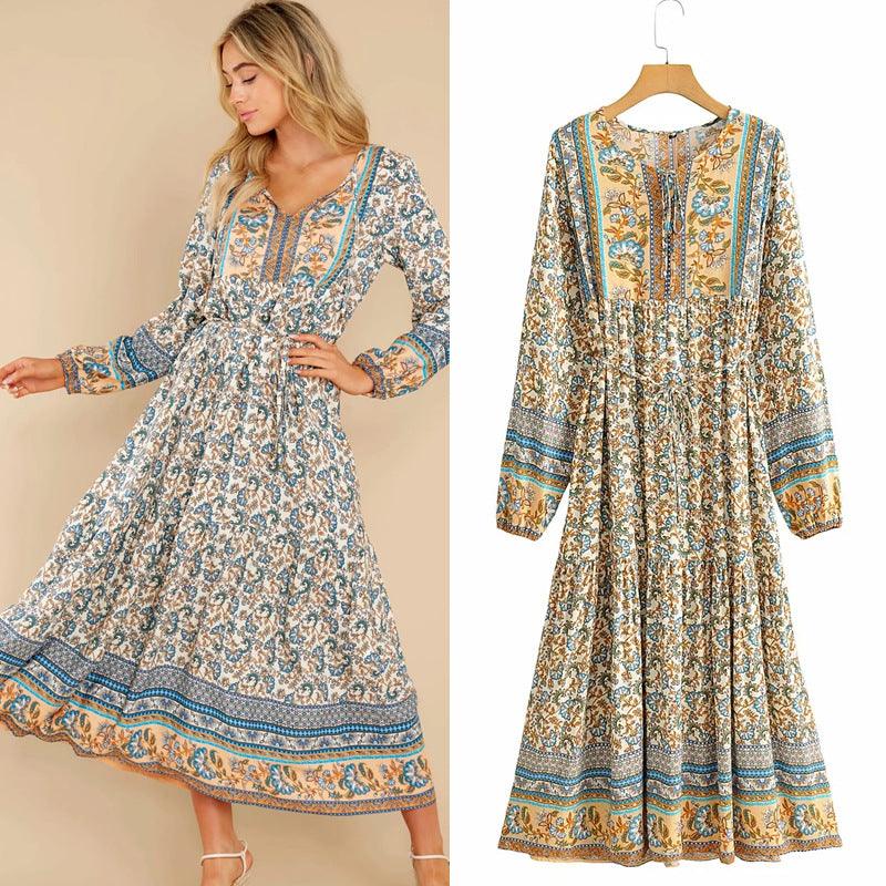 Floral lace - up dresses - Amazitshop