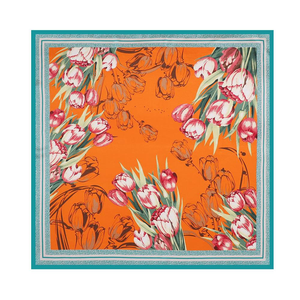 Flower Elegant High - end Imitated Silk Scarves Women - Amazitshop