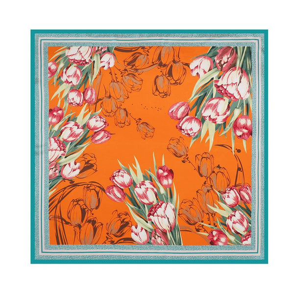 Flower Elegant High - end Imitated Silk Scarves Women - Amazitshop