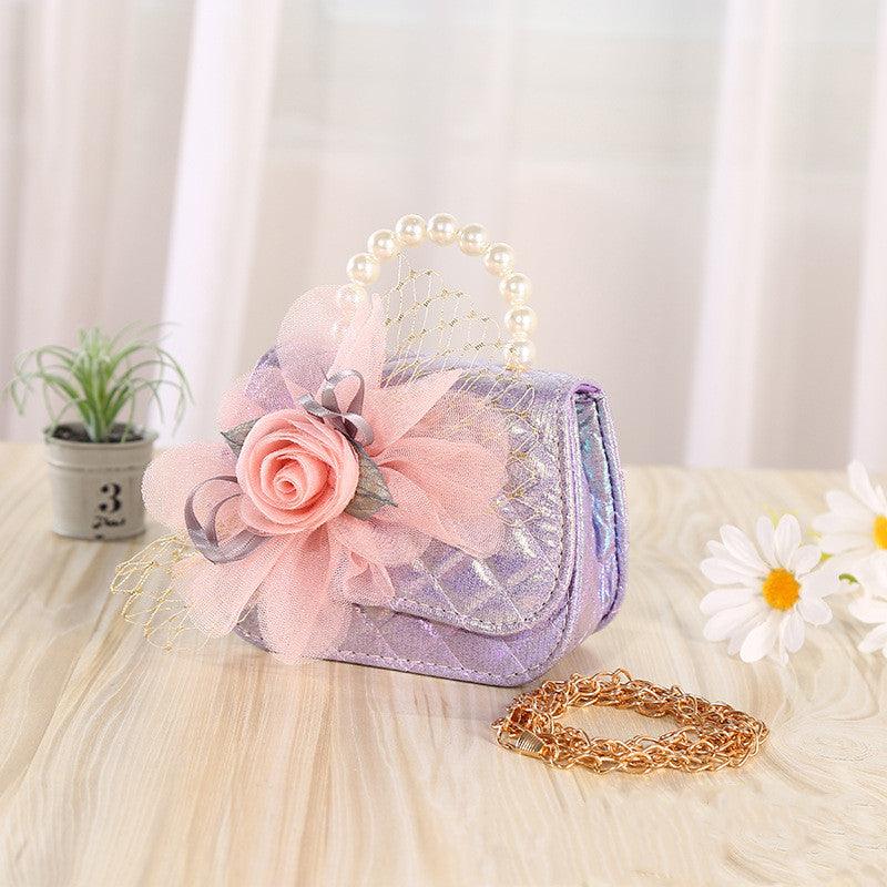 Flower Knitted Pearl Portable Diagonal Bag - Amazitshop