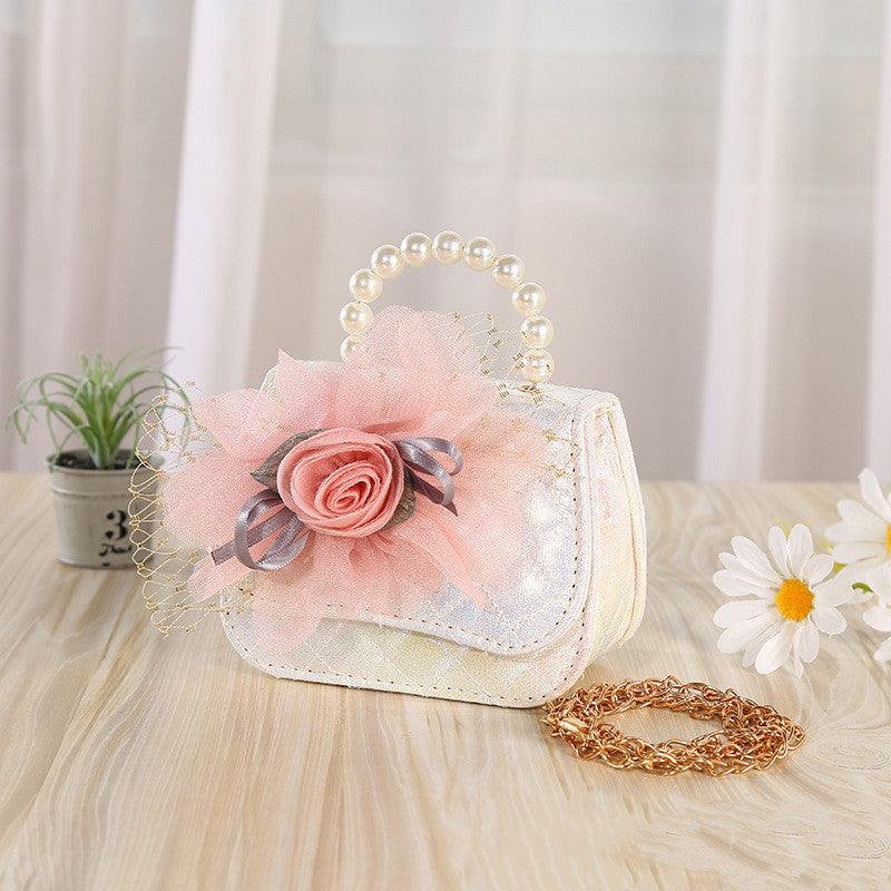 Flower Knitted Pearl Portable Diagonal Bag - Amazitshop