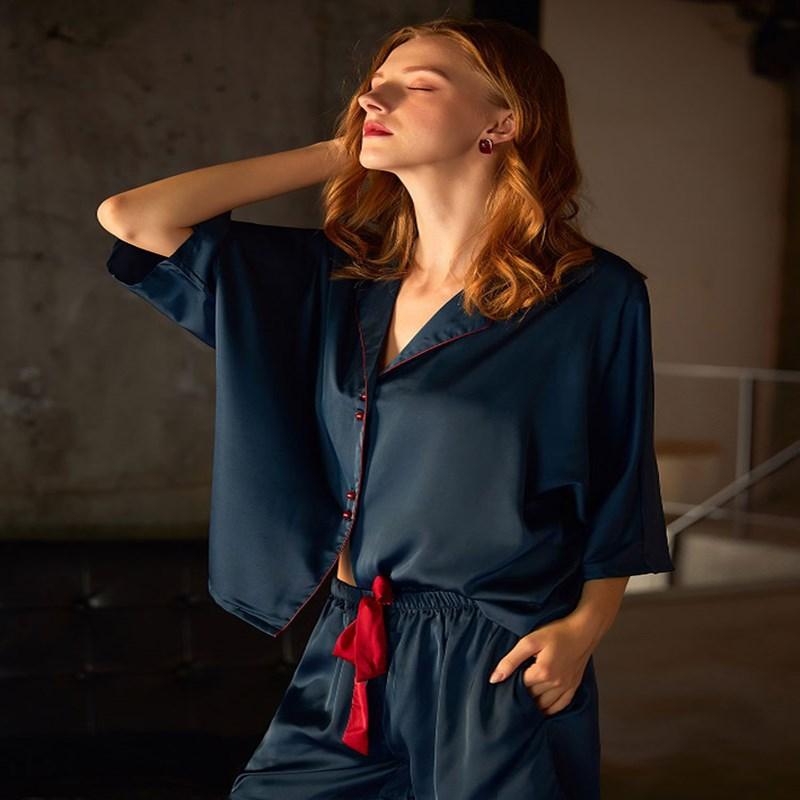 Flower rock satin pajamas - Amazitshop