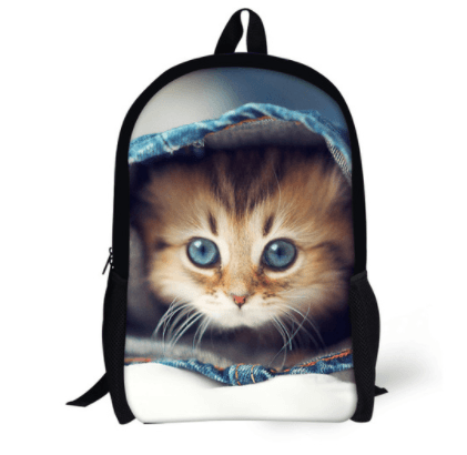 FORUDESIGNS Cat Backpack Cute 3D Animal Denim Backpacks for Children Boys Girls Casual Kids School Bag Mochila Travel Backpack - Amazitshop