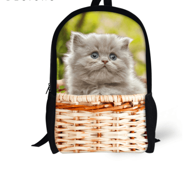 FORUDESIGNS Cat Backpack Cute 3D Animal Denim Backpacks for Children Boys Girls Casual Kids School Bag Mochila Travel Backpack - Amazitshop