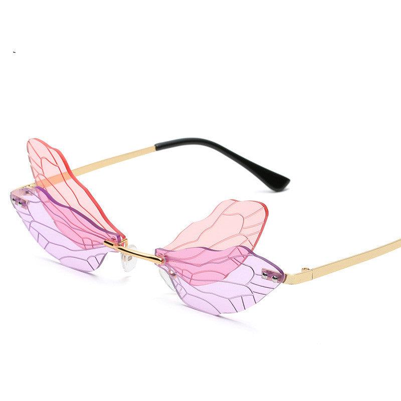 Frameless Trimming Sunglasses Women Dragonfly Wings Sunglasses - Amazitshop