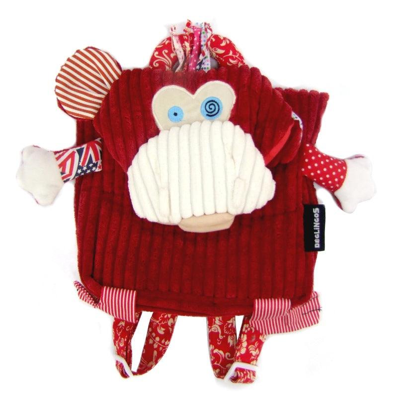 French Deglingos baby backpack double bag snack bag 2 - 5 year old kindergarten double shoulder bag - Amazitshop