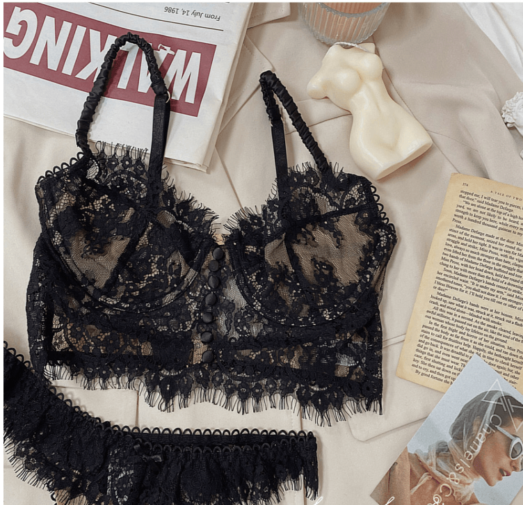 French Sexy Lace Lingerie Set - Amazitshop
