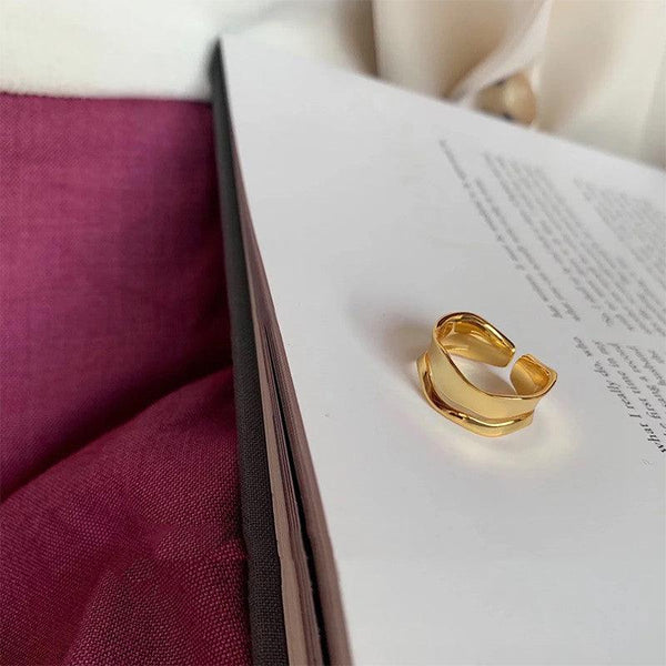 Frosty Wind Niche Wave Curve Ring - Amazitshop