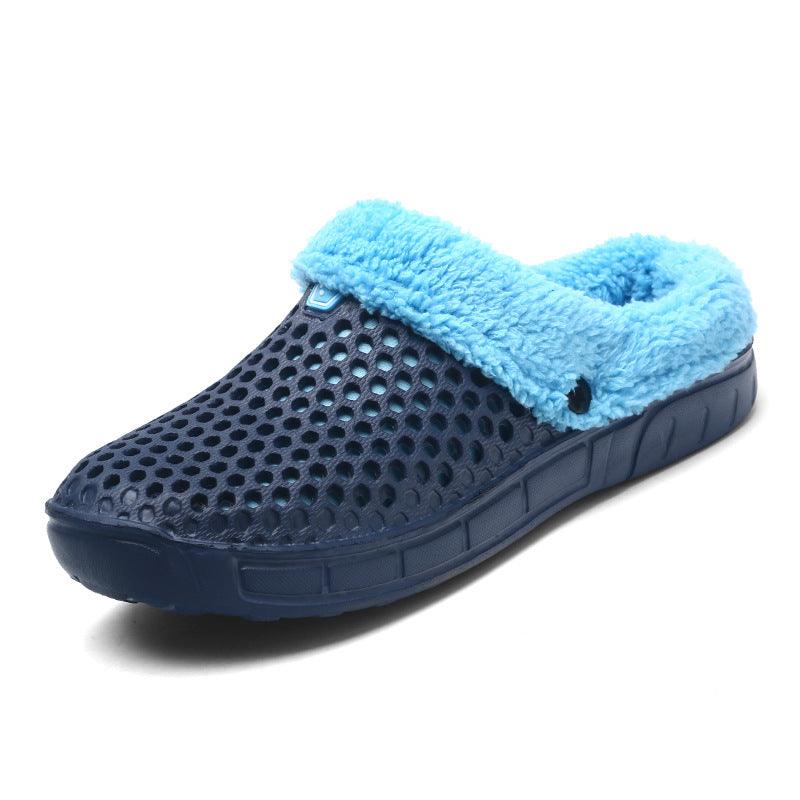 Fuzzy Plush Garden Clogs Mules Slippers Home Indoor Couple Slippers - Amazitshop