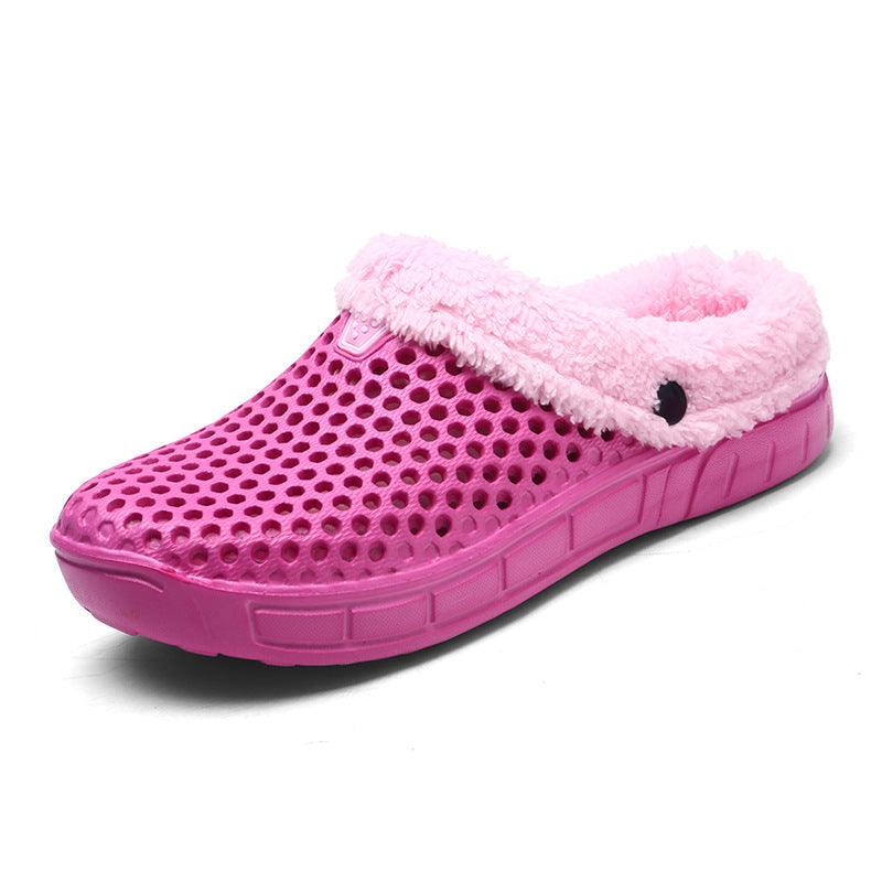 Fuzzy Plush Garden Clogs Mules Slippers Home Indoor Couple Slippers - Amazitshop