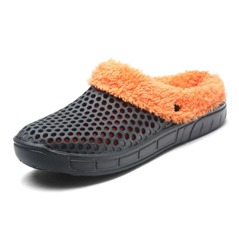 Fuzzy Plush Garden Clogs Mules Slippers Home Indoor Couple Slippers - Amazitshop