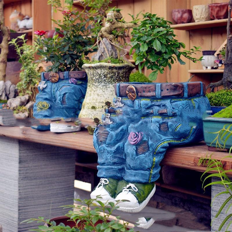 Garden Art Jeans Garden Decoration Flower Pot - Amazitshop